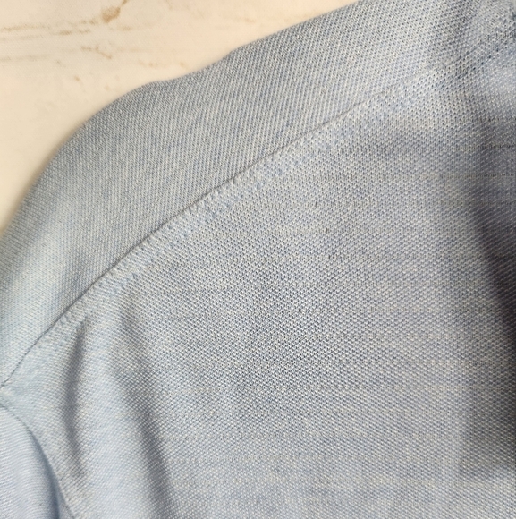 Lululemon Evolution Short Sleeve Polo Shirt Pique Fabric Heathered Blue L/XL - Picture 7 of 10